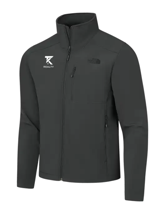 The North Face Dark Medium Grey Apex Barrier Soft Shell Jacket w/TK Realty Logo