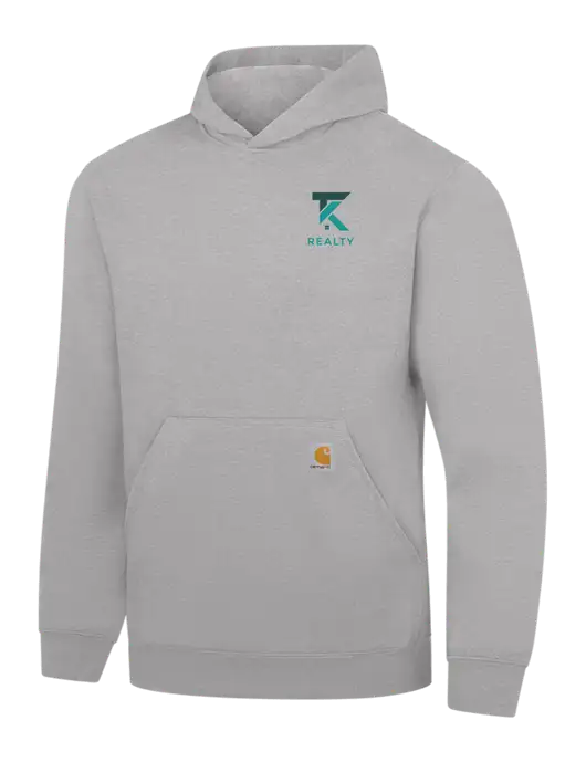 Carhartt Light Grey Heather Midweight Hooded Sweatshirt w/TK Realty Logo