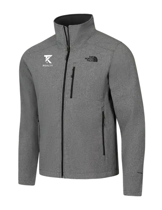 North Face Light Grey Heather Apex Barrier Soft Shell Jacket w/TK Realty Logo