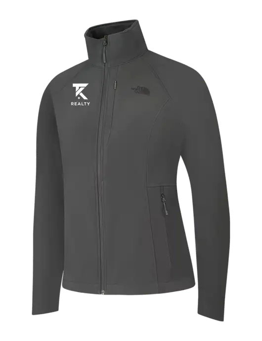 North Face Womens Medium Grey Apex Barrier Soft Shell Jacket  w/TK Realty Logo
