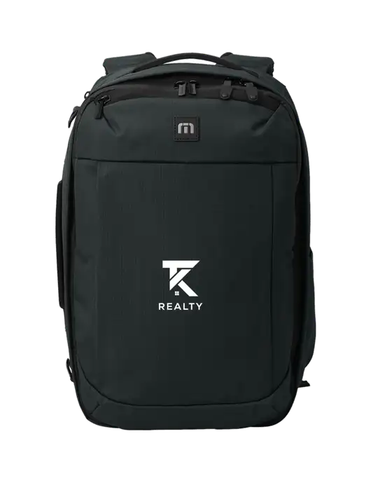 TravisMathew Black Convertible Backpack w/TK Realty Logo