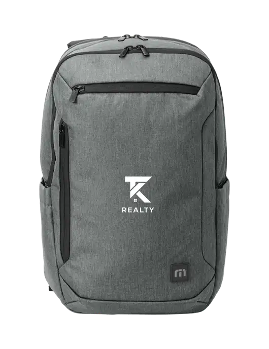 TravisMathew Medium Grey Heather Duration Backpack w/TK Realty Logo