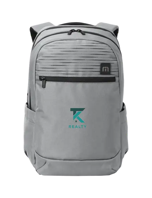 TravisMathew Light Grey Approach Backpack w/TK Realty Logo