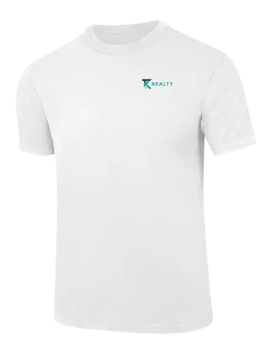 Comfort Colors 6.1 oz White Heavyweight Ring Spun T-Shirt w/TK Realty Logo