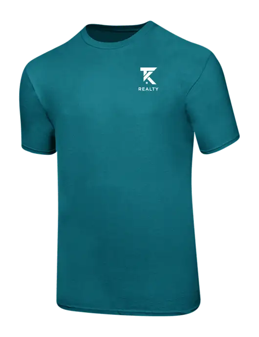 Ring Spun Teal 4.5 oz T-Shirt w/TK Realty Logo
