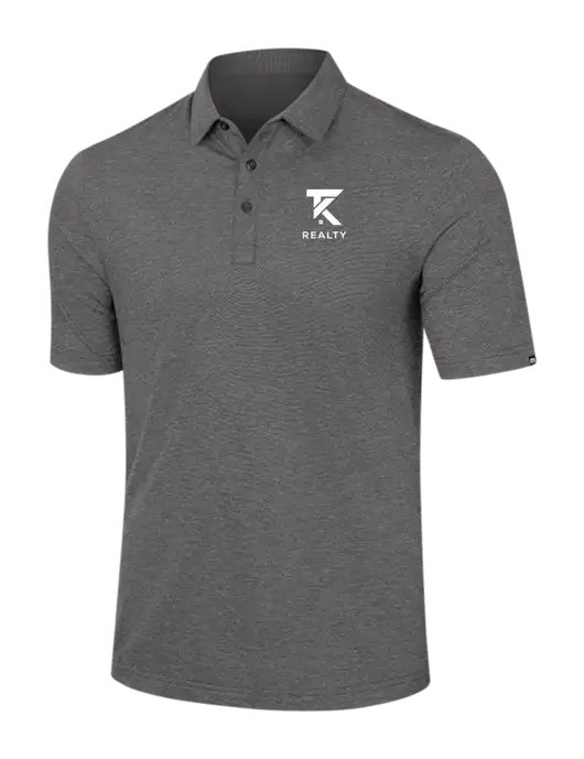 TravisMathew Dark Grey Heather Sunnyvale Polo w/TK Realty Logo