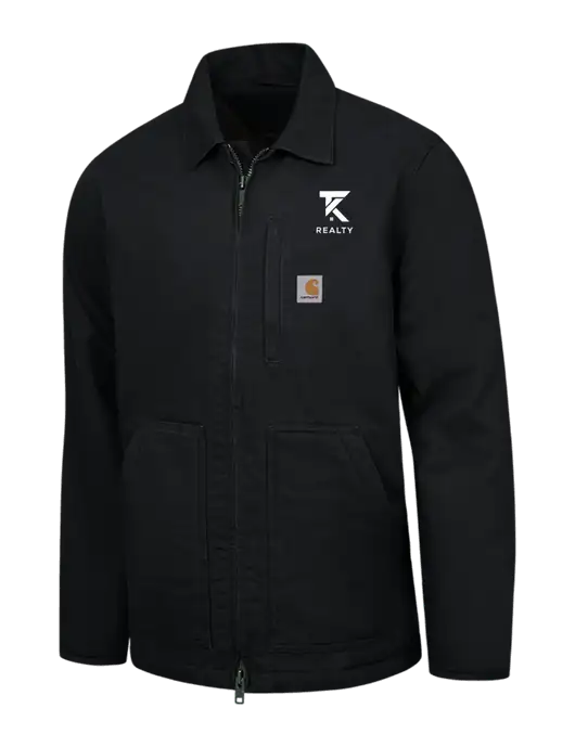 Carhartt Black Sherpa-Lined Coat w/TK Realty Logo