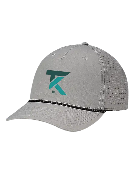 Richardson Laser Perf Performance Light Grey/Black-Grey Rope Cap w/TK Realty Logo