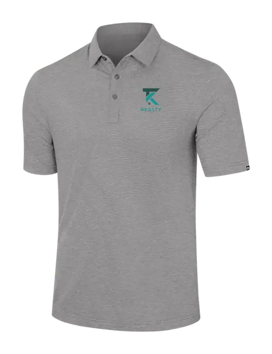 TravisMathew Light Grey Heather Sunnyvale Polo w/TK Realty Logo