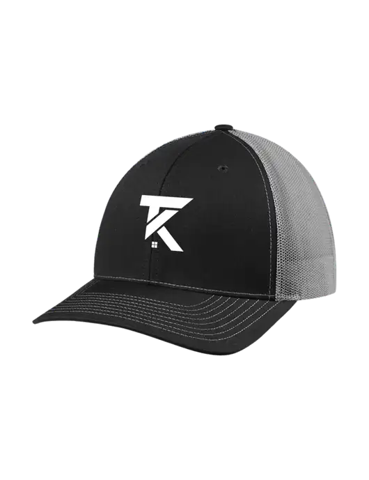 Richardson Adjustable Snapback Original 112 Trucker Cap Black w/Charcoal Mesh w/TK Realty Logo