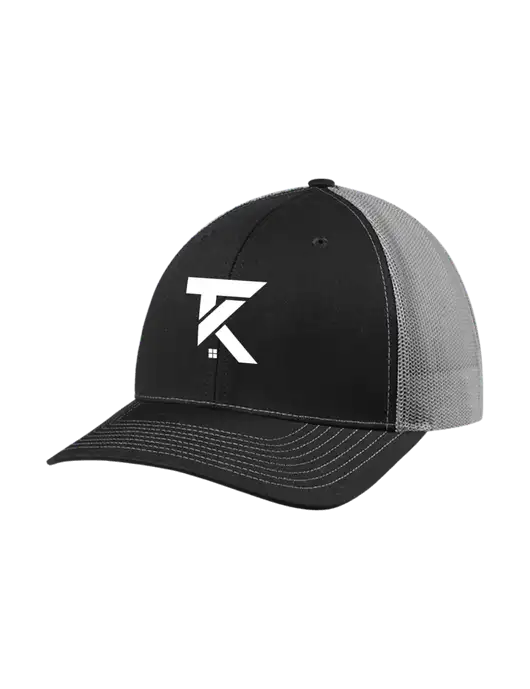 Richardson Adjustable Snapback Original 112 Trucker Cap Black w/Charcoal Mesh w/TK Realty Logo