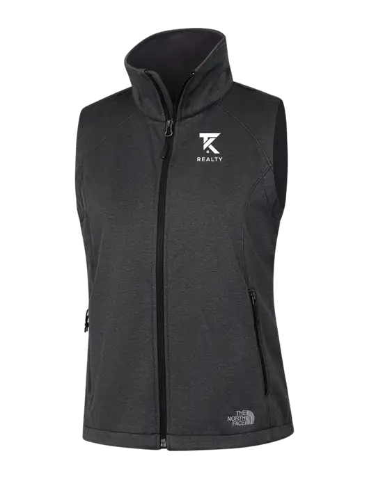 The North Face Womens Dark Grey Heather Ridgewall Soft Shell Vest  w/TK Realty Logo