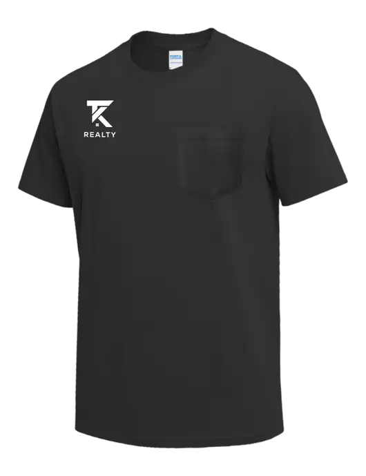 Charcoal Heavyweight 6.1 oz Pocket T-Shirt w/TK Realty Logo