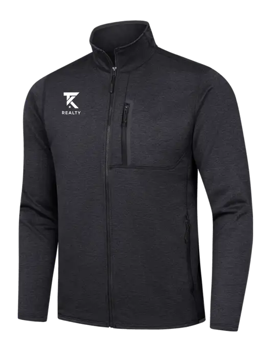 North Face Dark Grey Heather Skyline Full-Zip Fleece Jacket w/TK Realty Logo