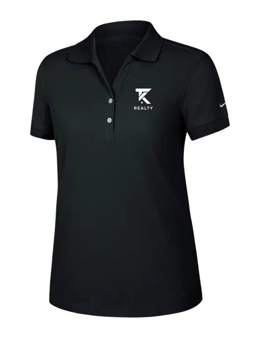 Nike Womens Dri-FIT Classic Black Polo w/TK Realty Logo
