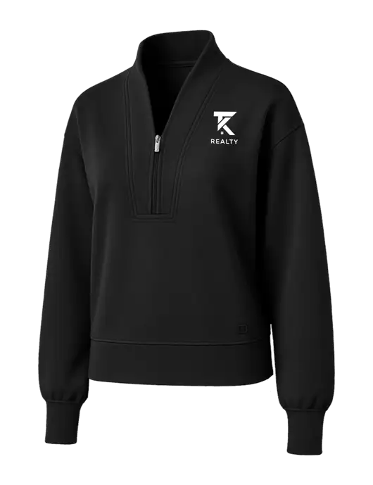 OGIO Womens Black Transcend 1/4-Zip w/TK Realty Logo