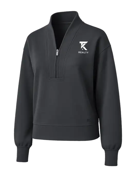 OGIO Womens Dark Grey Transcend 1/4-Zip w/TK Realty Logo