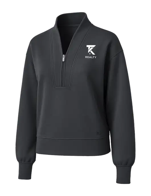 OGIO Womens Dark Grey Transcend 1/4-Zip w/TK Realty Logo