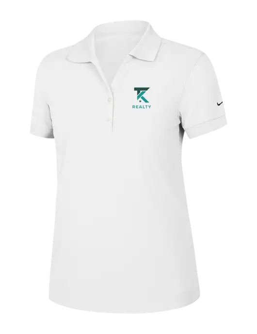Nike Womens Dri-FIT Classic White Polo w/TK Realty Logo