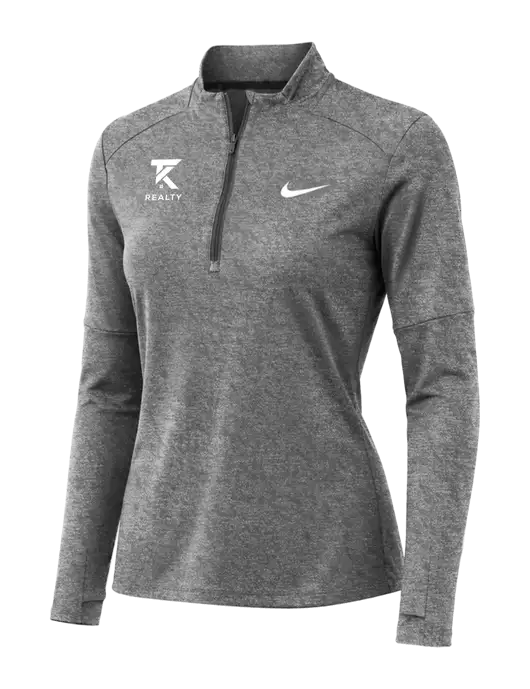 Nike Black Heather Womens Dri-FIT Element 1/2-Zip Pullover w/TK Realty Logo