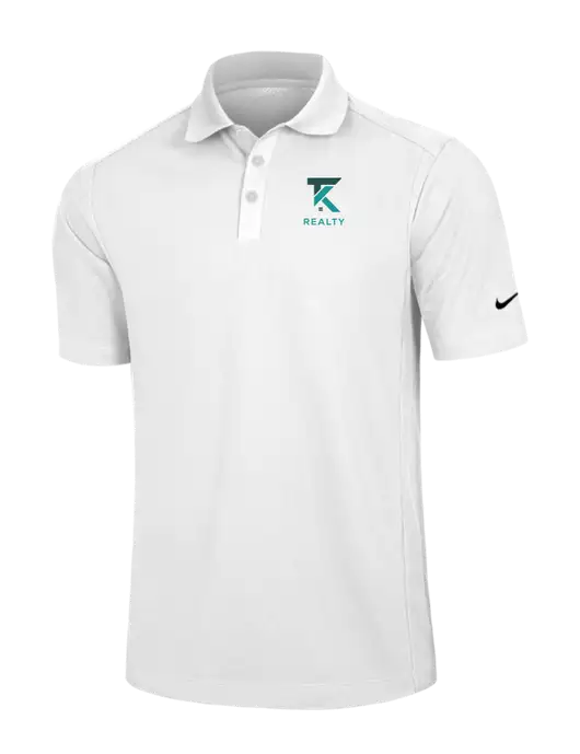 Nike White Dri-FIT Classic Polo w/TK Realty Logo