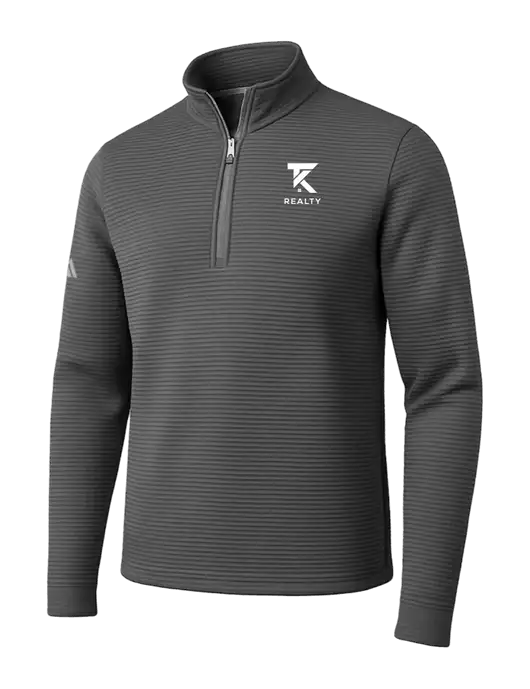 Adidas Medium Grey Spacer Quarter-Zip Pullover w/TK Realty Logo