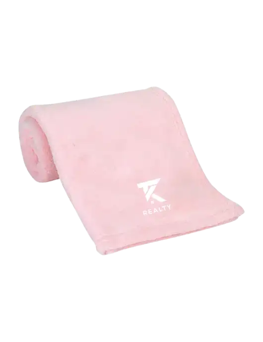 Pink Alpine Fleece Mink Touch Luxury Baby Blanket  w/TK Realty Logo
