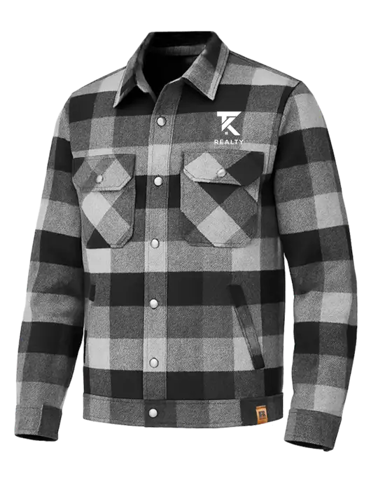 Russell Outdoors Black Plaid Basin Jacket w/TK Realty Logo