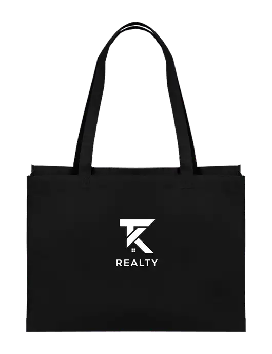 Eco Reusable Black Tote w/TK Realty Logo