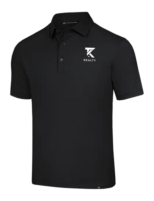 TravisMathew Black Glenview Solid Polo w/TK Realty Logo
