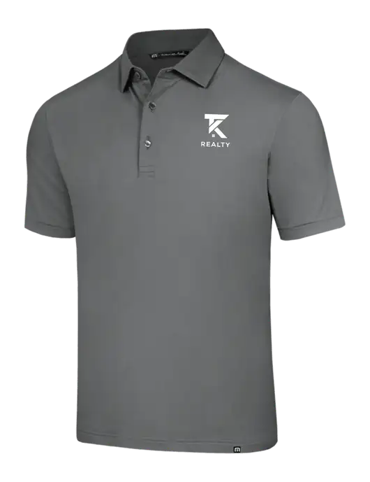 TravisMathew Grey Glenview Solid Polo w/TK Realty Logo