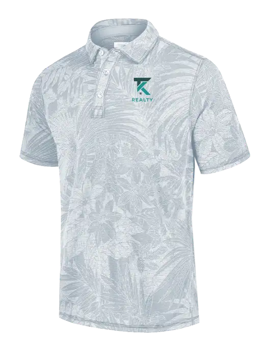 Tommy Bahama Light Grey Santiago Paradise Polo w/TK Realty Logo