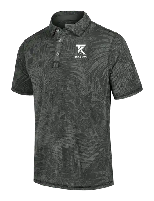 Tommy Bahama Dark Grey Santiago Paradise Polo w/TK Realty Logo