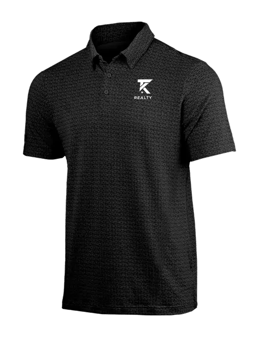 Adidas Black Printed Blend Polo w/TK Realty Logo