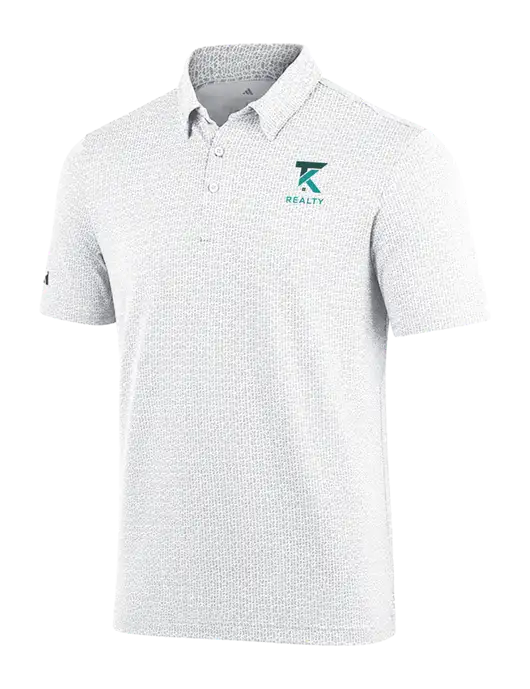 Adidas White Printed Blend Polo w/TK Realty Logo
