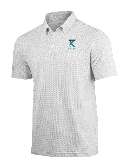Adidas White Printed Blend Polo w/TK Realty Logo