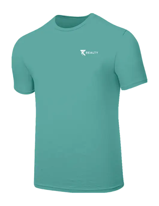 Seriously Soft Light Teal T-Shirt w/TK Realty Logo
