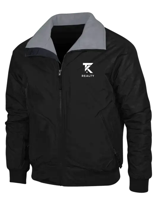 Black/Grey Classic Challenger Jacket w/TK Realty Logo