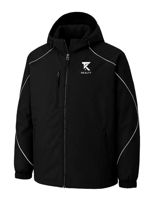 Angle 3-In-1 Black Jacket with Bonded Fleece Liner w/TK Realty Logo, TK Realty Logo