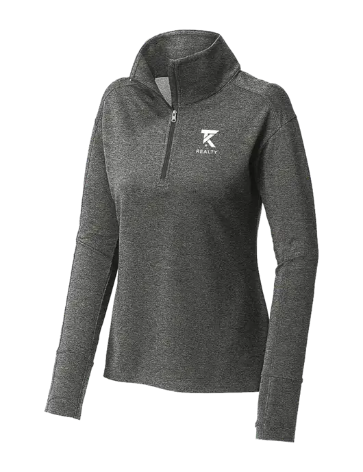 Womens Sport-Wick Flex Fleece Dark Grey Heather 1/4-Zip w/TK Realty Logo