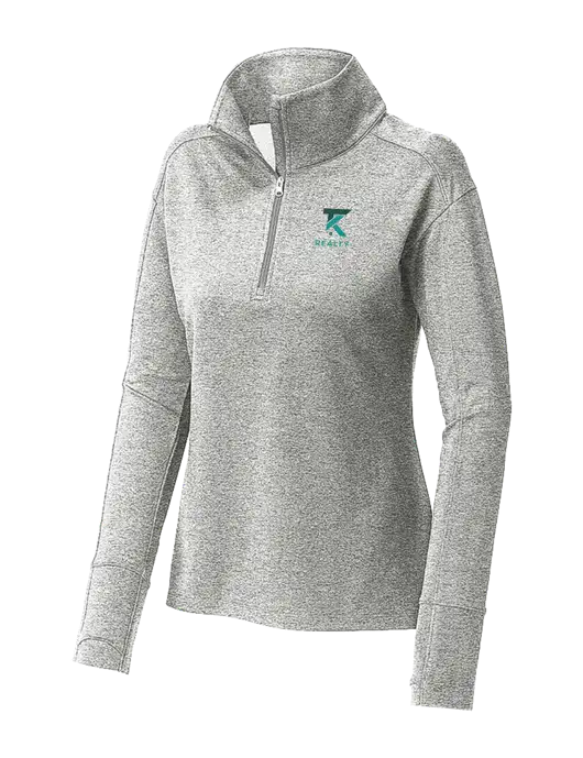 Womens Sport-Wick Flex Fleece Light Grey Heather 1/4-Zip w/TK Realty Logo