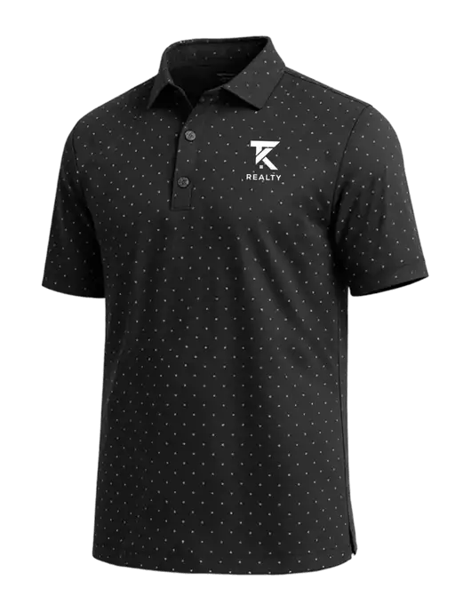 Callaway Micro Chev Black Print Polo w/TK Realty Logo