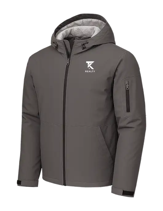 Waterproof Insulated Dark Grey Jacket w/TK Realty Logo
