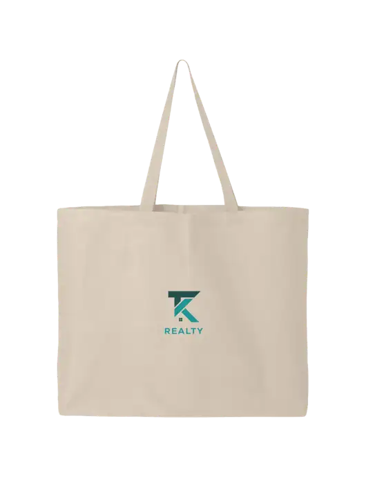 Sturdy Canvas Tan Tote w/TK Realty Logo