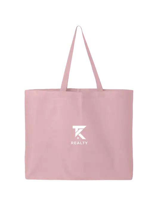 Sturdy Canvas Light Pink Tote w/TK Realty Logo
