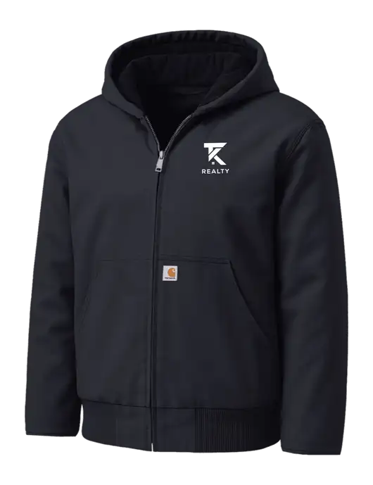 Carhartt Washed Duck Active Black Jacket w/TK Realty Logo