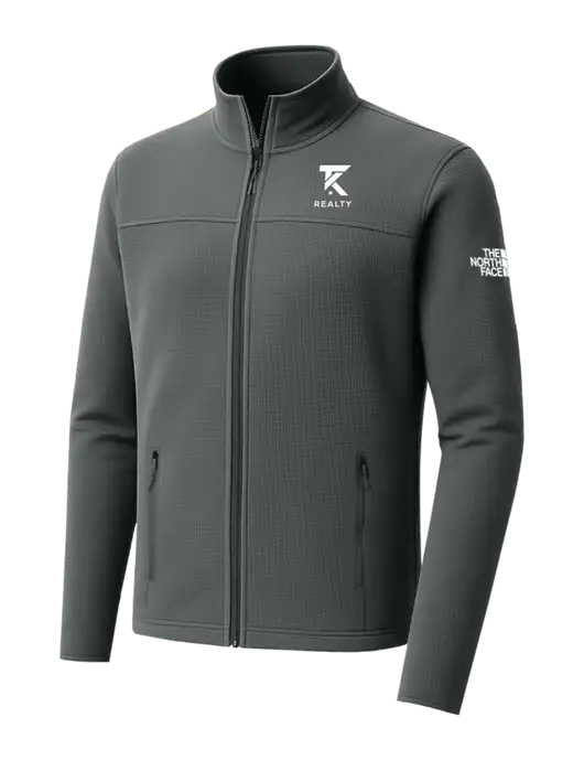 The North Face Aim Full-Zip Dark Medium Grey Fleece Jacket w/TK Realty Logo