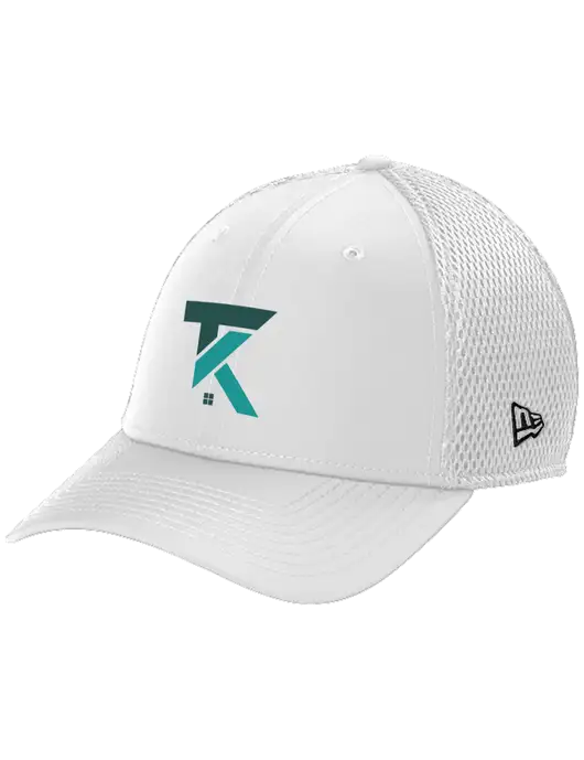 New Era 39THIRTY Performance Stretch White Mesh Cap w/TK Realty Logo