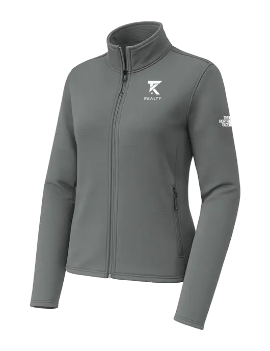 The North Face Womens Aim Full-Zip Dark Medium Grey Fleece Jacket w/TK Realty Logo