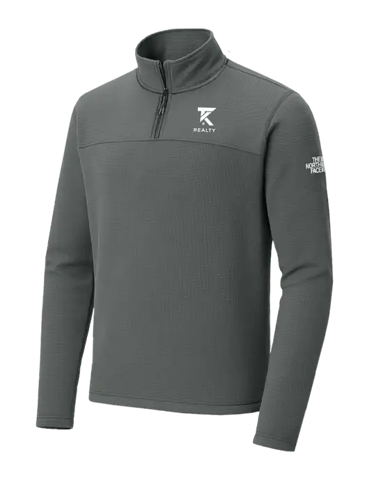 The North Face Aim 1/4-Zip Dark Medium Grey Fleece w/TK Realty Logo